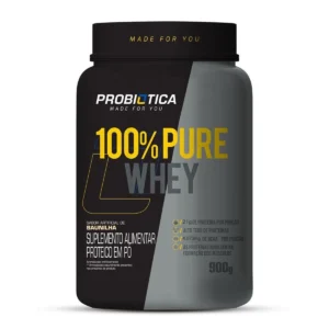 100% Pure Whey Sabor Baunilha Com 900g Probiótica