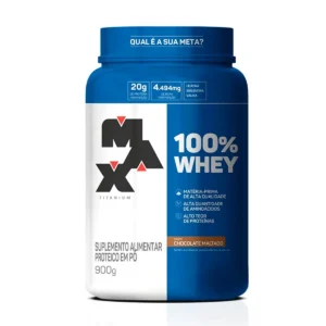 100% Whey Max Titanium Chocolate Maltado 900G