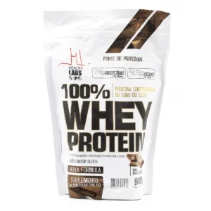 100% Whey Protein Sabor Chocolate Refil 900G Health Labs