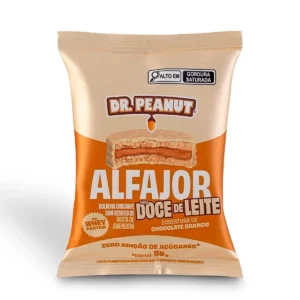Alfajor Sabor Doce de Leite Com Cobertura de Chocolate Branco 55g Dr. Peanut