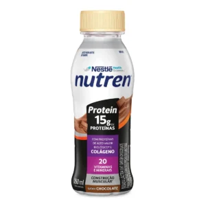 Bebida Láctea Nutren Protein 15g De Proteínas Chocolate 260ml Com Colágeno