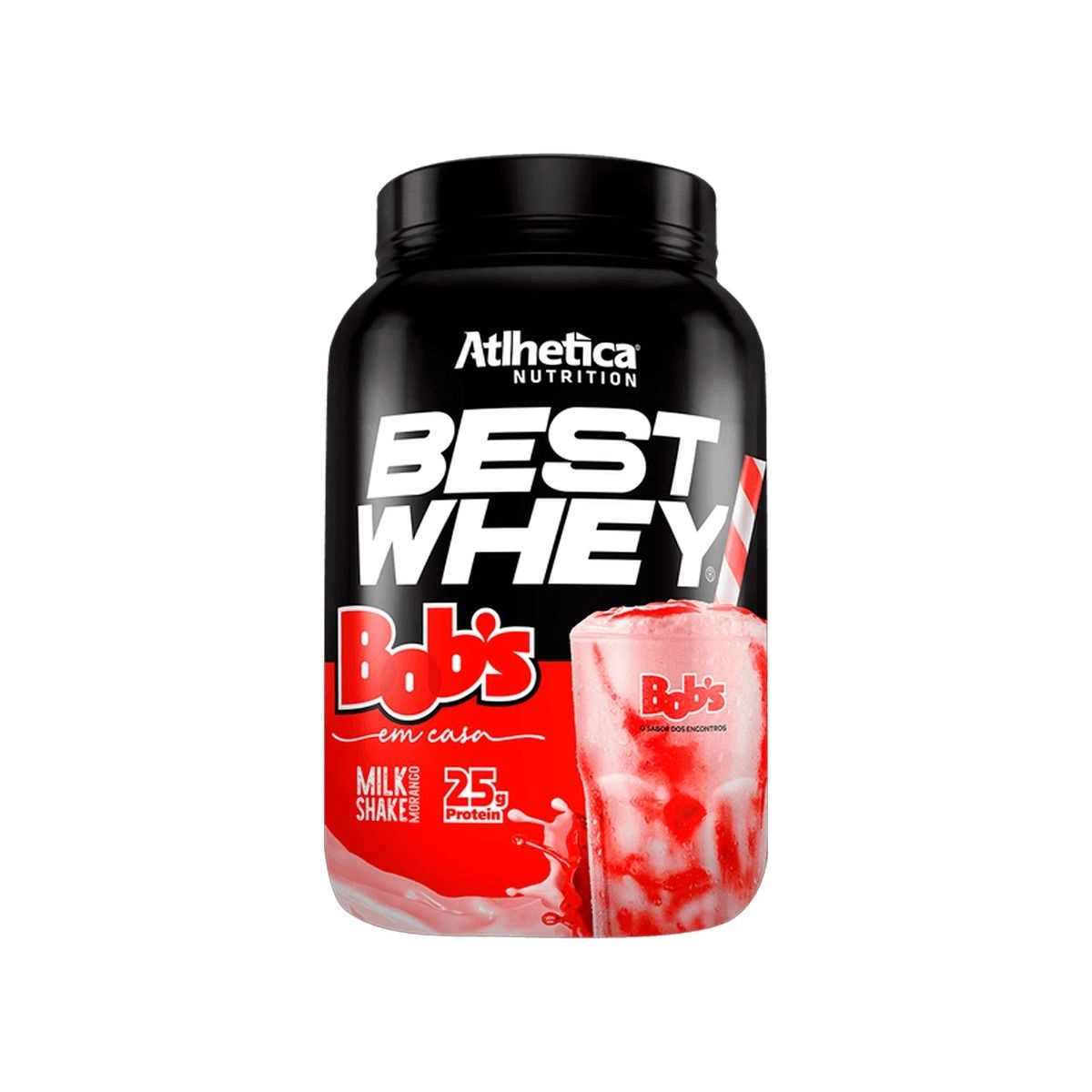 Best Whey Atlhetica Nutrition Bob's Em Casa Milkshake Morango 900g
