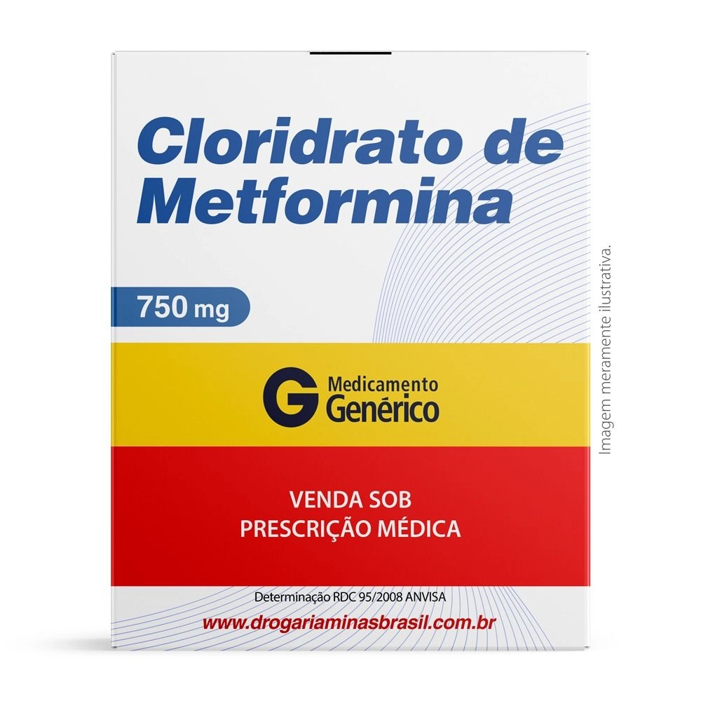 Cloridrato de Metformina 750 mg com 30 Comprimidos - Genérico Pratti
