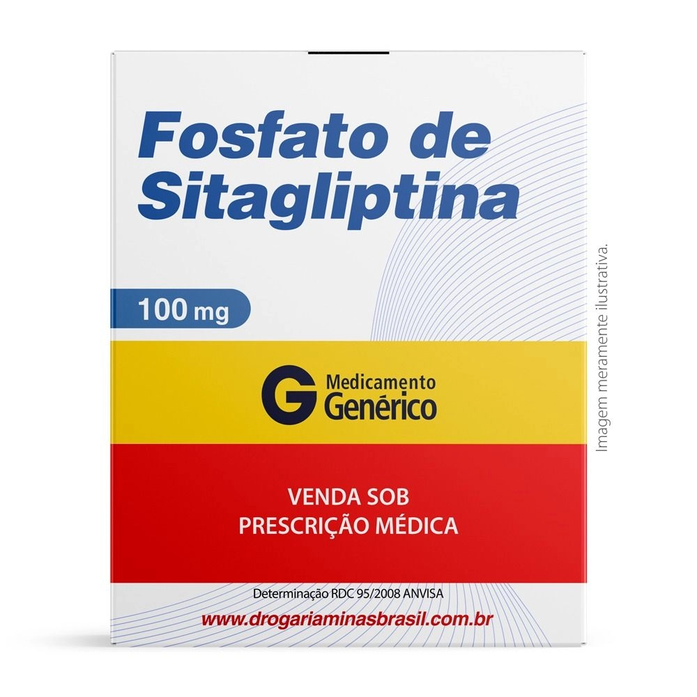 Fosfato de Sitagliptina 100mg Com 30 Comprimidos Genérico Ranbaxy