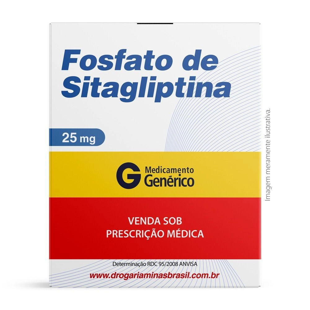 Fosfato de Sitagliptina 25mg Com 30 Comprimidos Genérico Ranbaxy