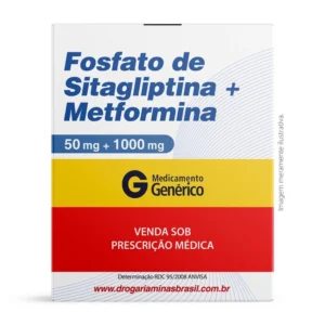 Fosfato De Sitagliptina 50mg + Metformina 1000mg 56 Comprimidos Revestidos Genérico Sandoz