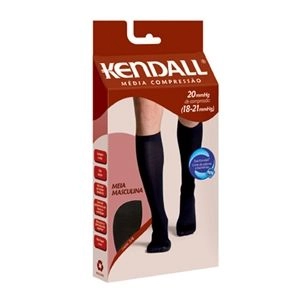 Meia Elástica Kendall AD Masculina Tamanho Médio Cor Marrom Compressão 18-21 MMHG Ref:411802