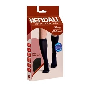 Meia Masculina Kendall Compressão 18-21 3/4 Panturrilha Mc Medio Preto