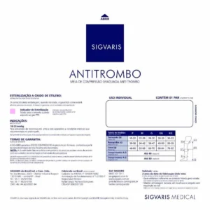Meia Sigvaris Antitrombo Panturrilha 18-23 Mmhg Pequeno Ref:400s