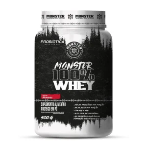 Monster 100% Whey Sabor Morango Com 900g Probiótica