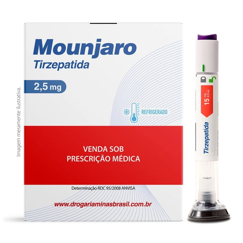 Mounjaro Tirzepatida 2,5mg Solução Injetável 0,5ml + 4 Canetas Aplicadoras