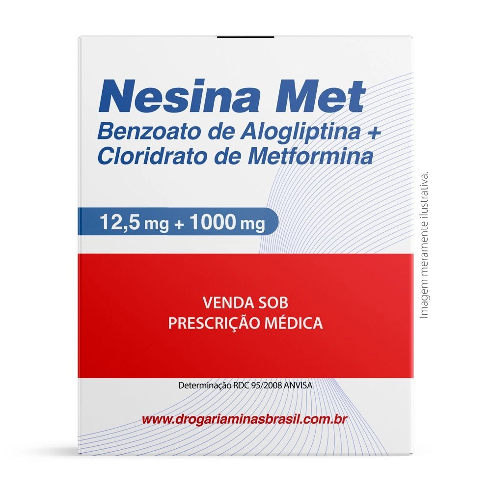 Nesina Benzoato de Alogliptina 12,5mg e Cloridrato de Metformina 1000mg Com 60 Comprimidos