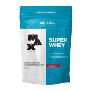 Super Whey Max Titanium Refil sabor Morango 900g