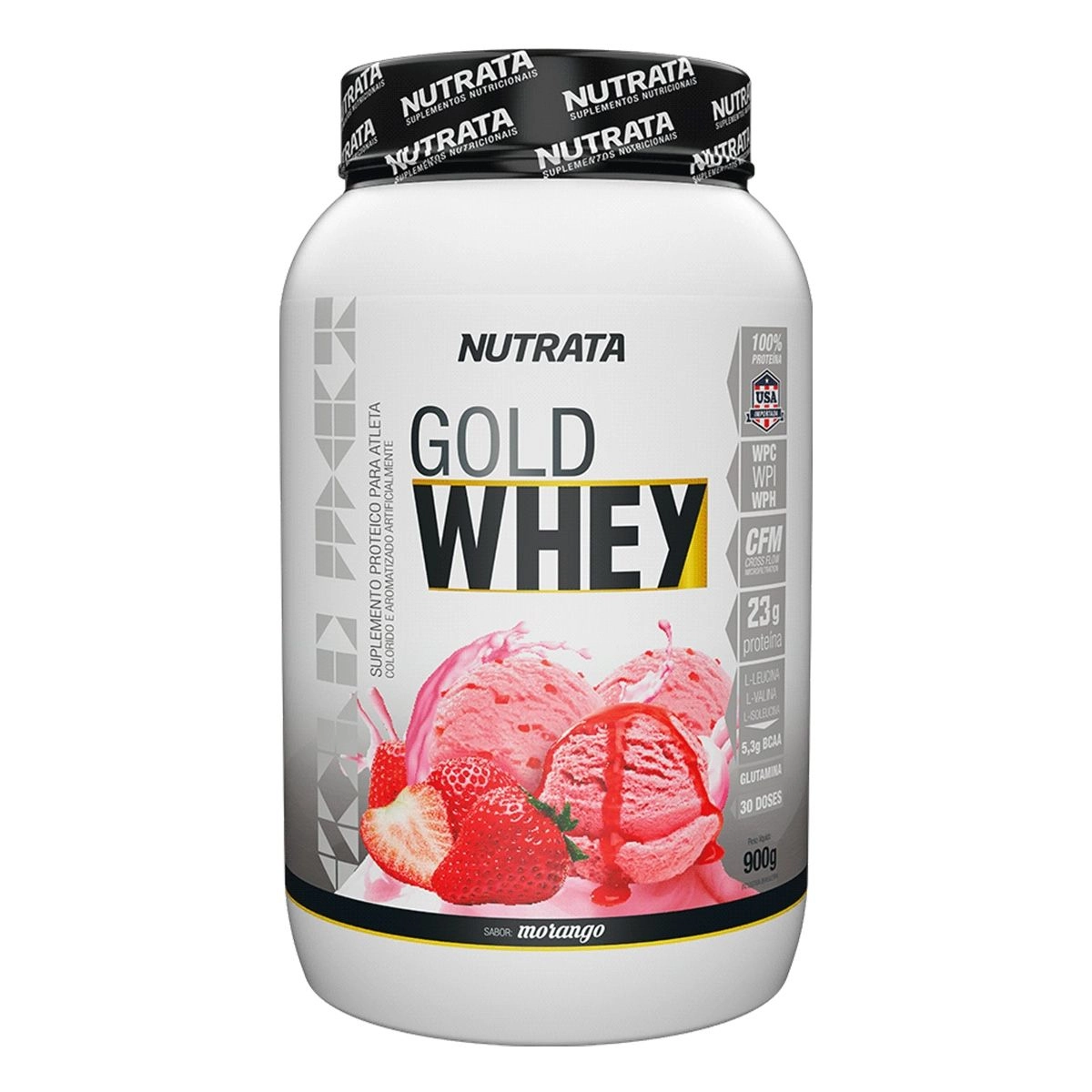 Suplemento Gold Whey Sabor Morango 900g Adaptogen