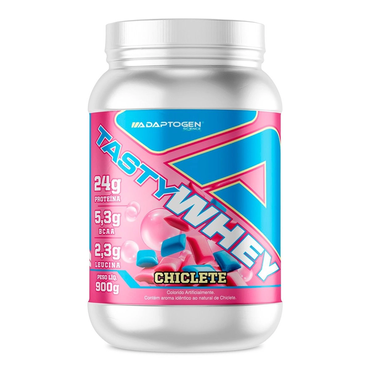 Tasty Whey 3W Gourmet Sabor Chiclete Com 900G Adaptogen