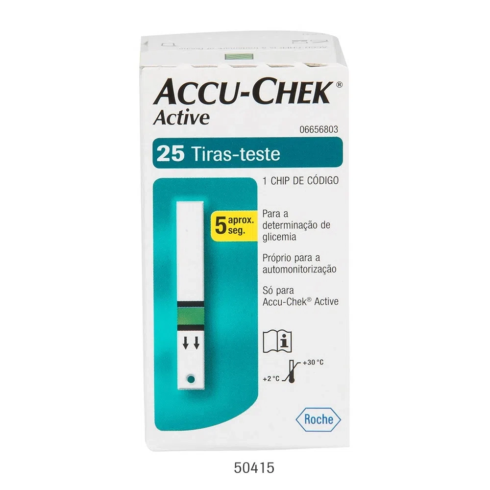 Tiras Teste De Glicemia Accu-Chek Active C/ 25 Unidades