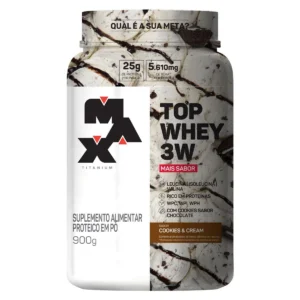Top Whey 3W Mais Sabor Cookies e Cream 900g Max Titanium