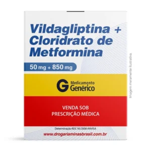 Vildagliptina 50mg e Cloridrato de Metformina 850mg Com 60 Comprimidos Genérico Althaia