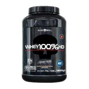 Whey 100% Hd Sabor Chocolate Pote Com 900G Black Skull