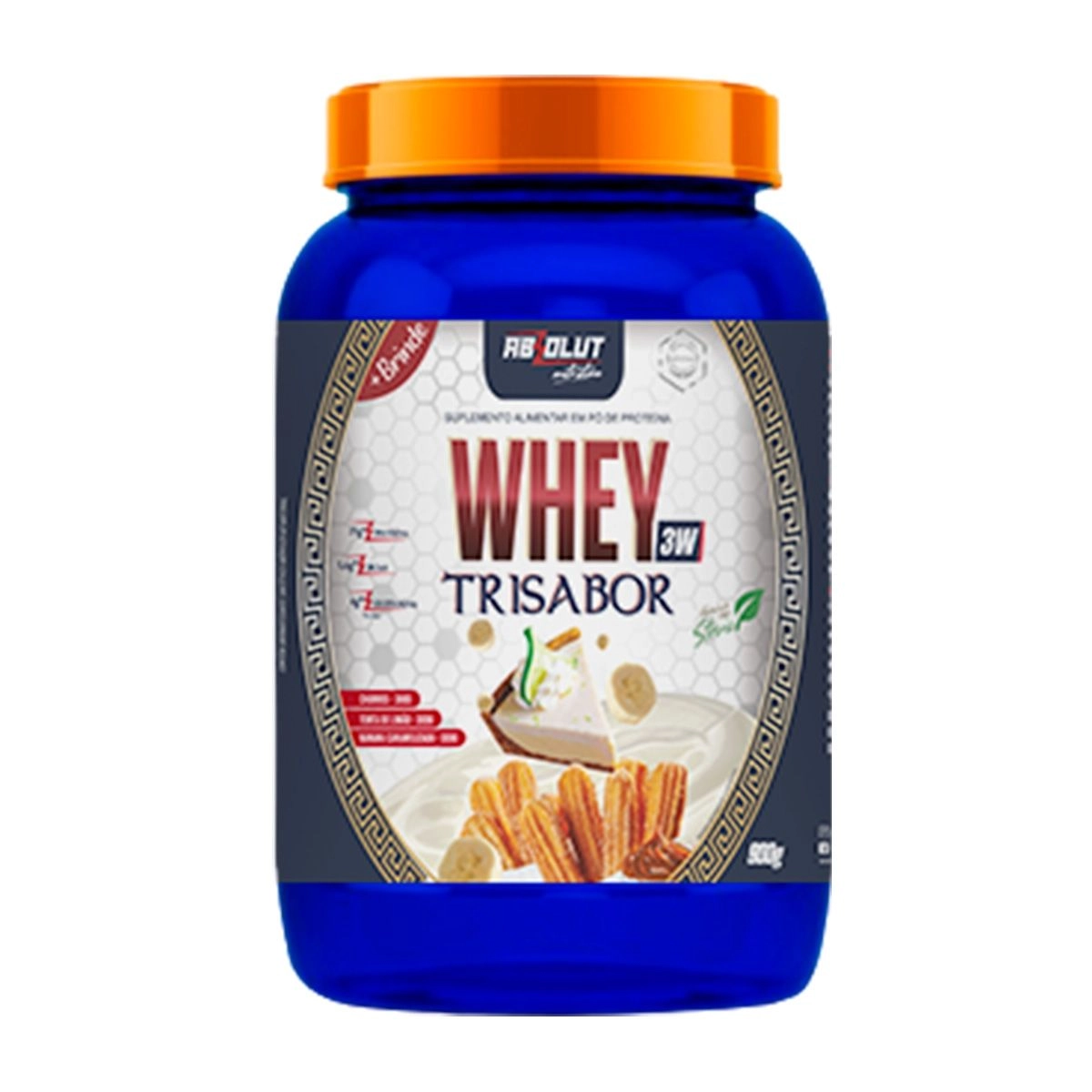 Whey 3W Grego Churros, Torta de Limão e Banana Caramelizada 900G Absolut Nutrition