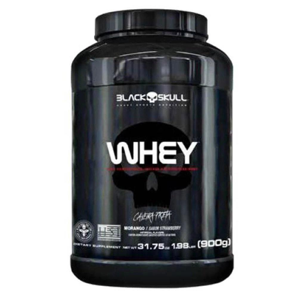 Whey Black Skull Sabor Morango 900G