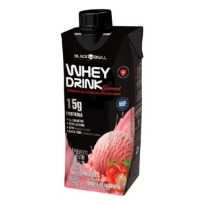 Whey Drink Gourmet Sabor Sorvete De Morango Com 250Ml Black Skull