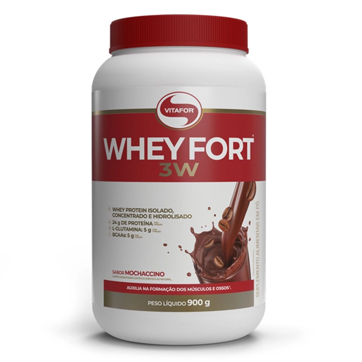 Whey Fort 3W Sabor Mochaccino 900g Vitafor